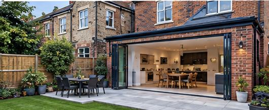 Contemporary home with an extended rear living area