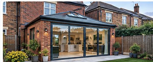 Single-storey modern home and garden-facing living area